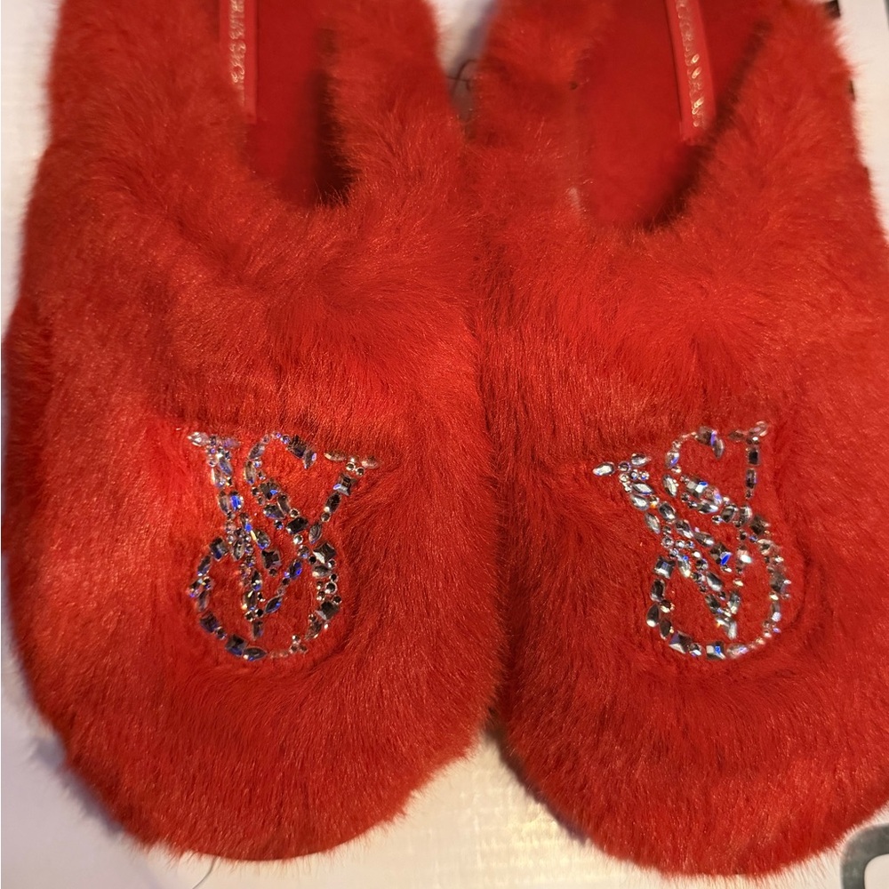 Victoria's Secret Red Furry Slippers